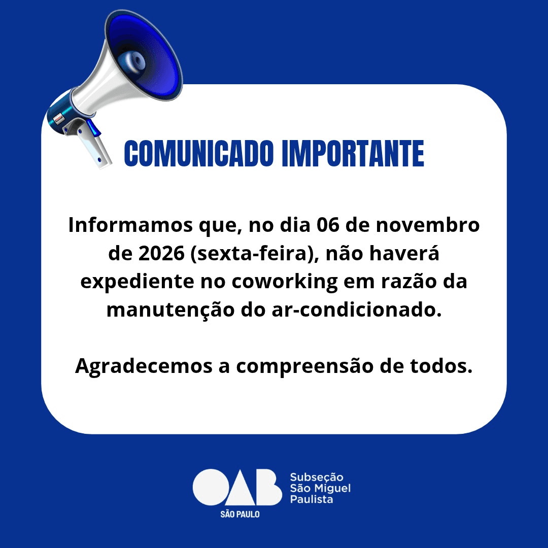 Comunicado: Manutenção Coworking