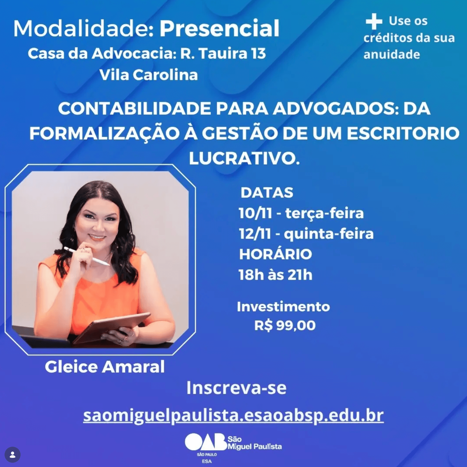 📙 ESA SMP: Contabilidade para Advogados: da Formalização à Gestão de um Escritório Lucrativo